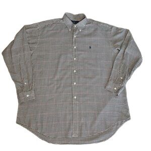 Ralph Lauren Black & Red Plaid Button Down Dress Shirt